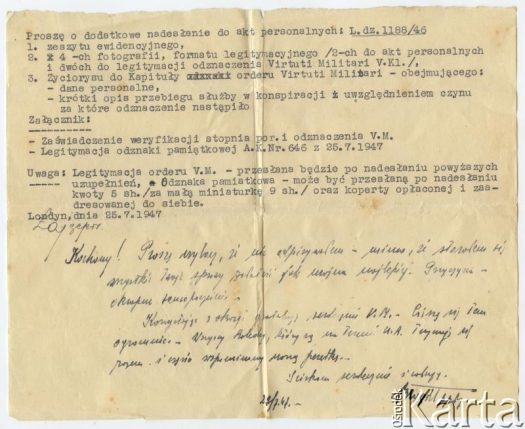 Dokument z kolekcji Izabeli Holik / Documento de la colección de Izabela Holik