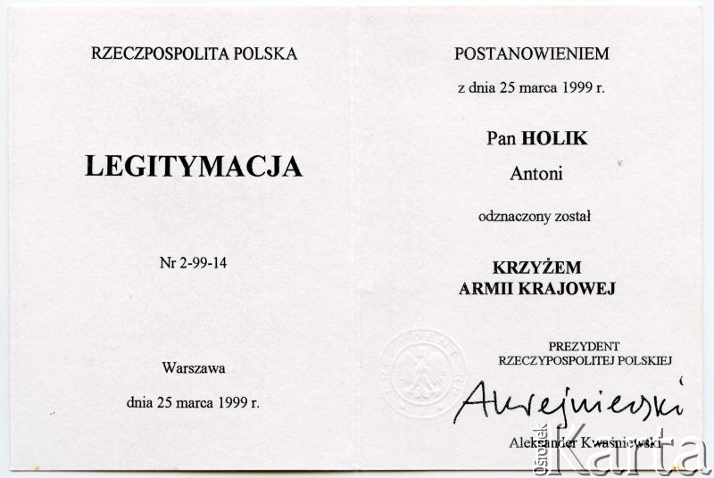 Dokument z kolekcji Izabeli Holik / Documento de la colección de Izabela Holik