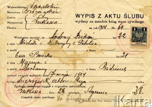 Dokument z kolekcji Władysława i Anny Firka / Fotografía de la colección de Władysław y Anna Firka