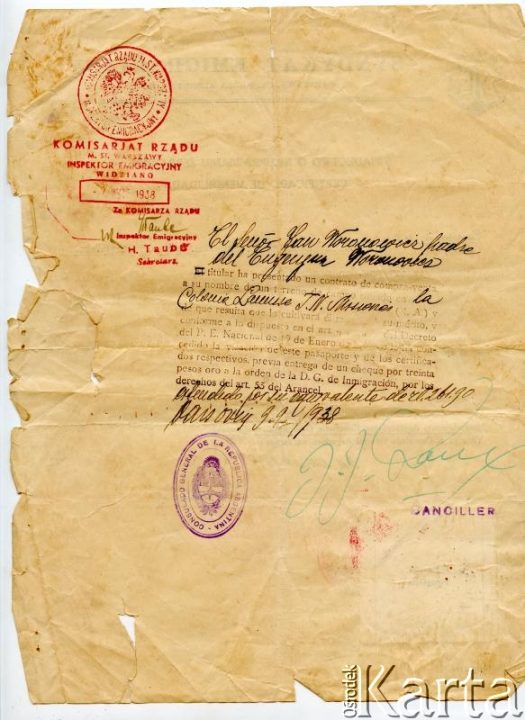 Dokument z kolekcji Władysława i Anny Firka / Fotografía de la colección de Władysław y Anna Firka