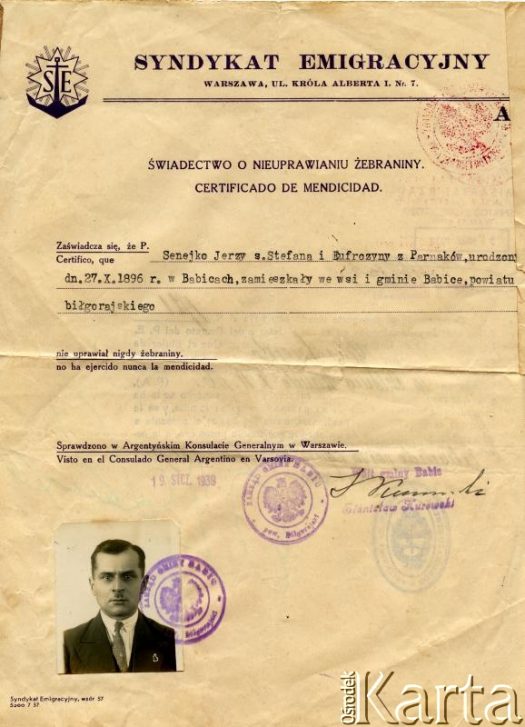 Dokument z kolekcji Anastazji Senejko / Documento de la colección de Anastazja Senejko