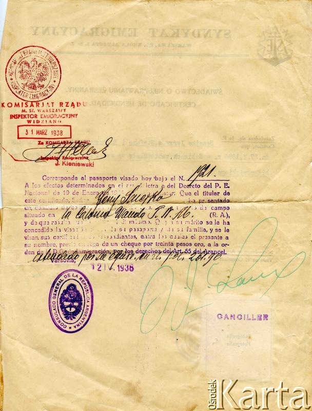 Dokument z kolekcji Anastazji Senejko / Documento de la colección de Anastazja Senejko