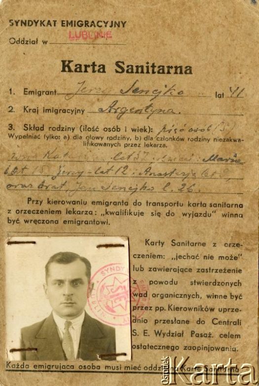 Dokument z kolekcji Anastazji Senejko / Documento de la colección de Anastazja Senejko