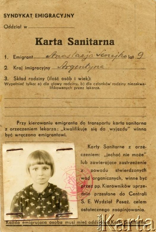 Dokument z kolekcji Anastazji Senejko / Documento de la colección de Anastazja Senejko