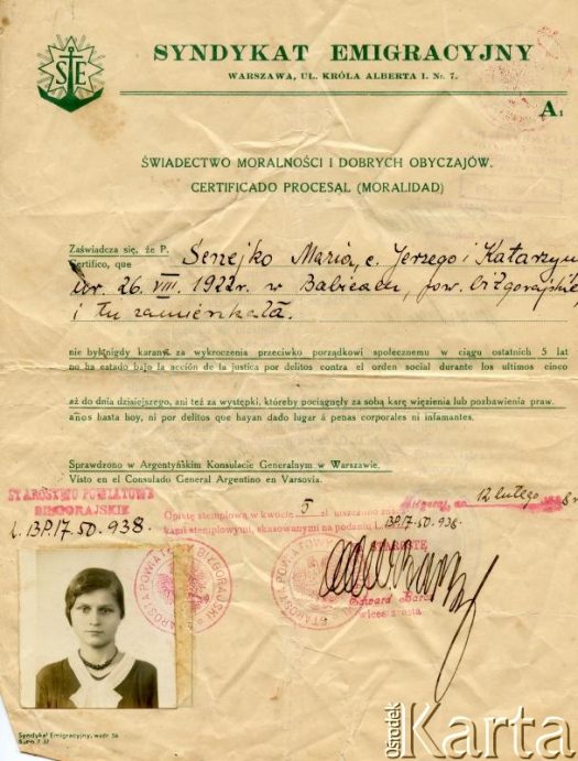 Dokument z kolekcji Anastazji Senejko / Documento de la colección de Anastazja Senejko