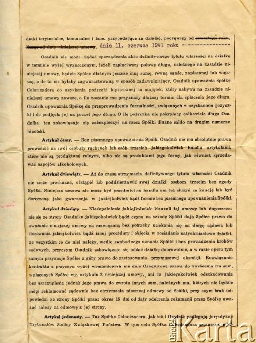 Dokument z kolekcji Anastazji Senejko / Documento de la colección de Anastazja Senejko