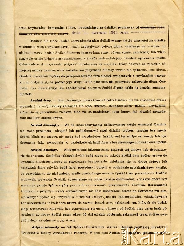Dokument z kolekcji Anastazji Senejko / Documento de la colección de Anastazja Senejko