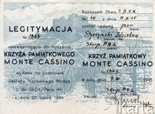 Dokument z kolekcji rodziny Szychowskich / Documento de la colección de familia Szychowski