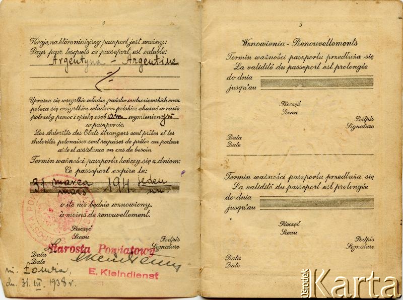 Dokument z kolekcji Marii Konert / Documento de la colección de Maria Konert