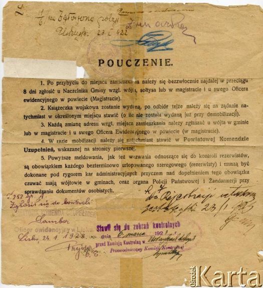 Dokument z kolekcji Adeli Kozlowski i Eugeniusza Zacharko / Documento de la colección de Adela Kozlowski y Eugeniusz Zacharko