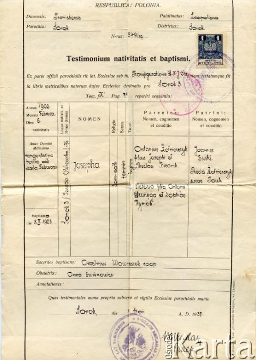 Dokument z kolekcji Roberto Carlosa Szymanskiego / Documento de la colección de Roberto Carlos Szymanski