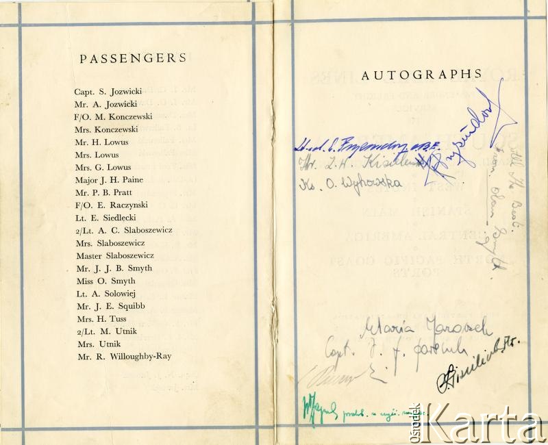 Dokument z kolekcji Andresa Jozwickiego / Documento de la colección de Andres Jozwicki