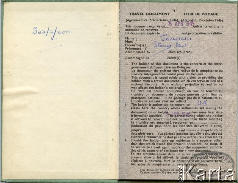 Dokument z kolekcji Andresa Jozwickiego / Documento de la colección de Andres Jozwicki