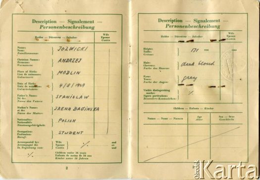 Dokument z kolekcji Andresa Jozwickiego / Documento de la colección de Andres Jozwicki