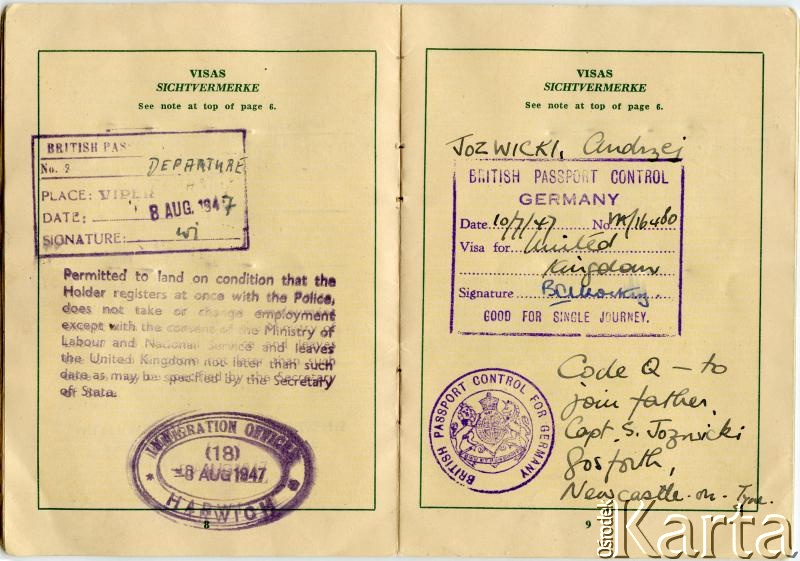 Dokument z kolekcji Andresa Jozwickiego / Documento de la colección de Andres Jozwicki