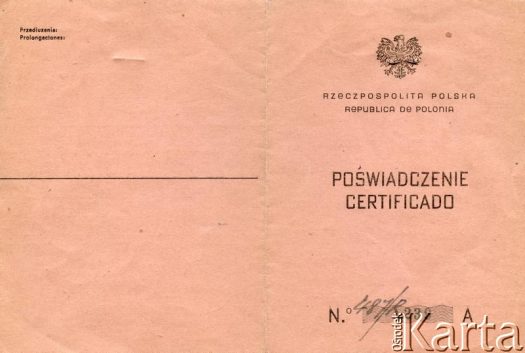 Dokument z kolekcji Reginy Gąski / Documento de la colección de Regina Gąska