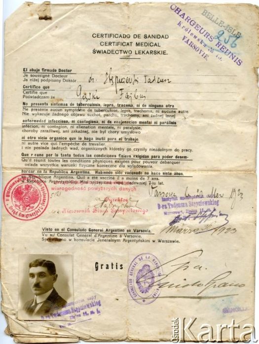 Dokument z kolekcji Reginy Gąski / Documento de la colección de Regina Gąska