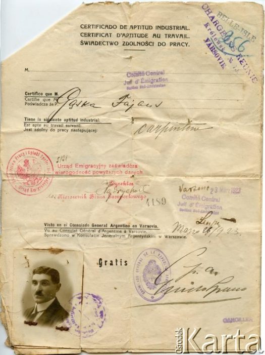 Dokument z kolekcji Reginy Gąski / Documento de la colección de Regina Gąska