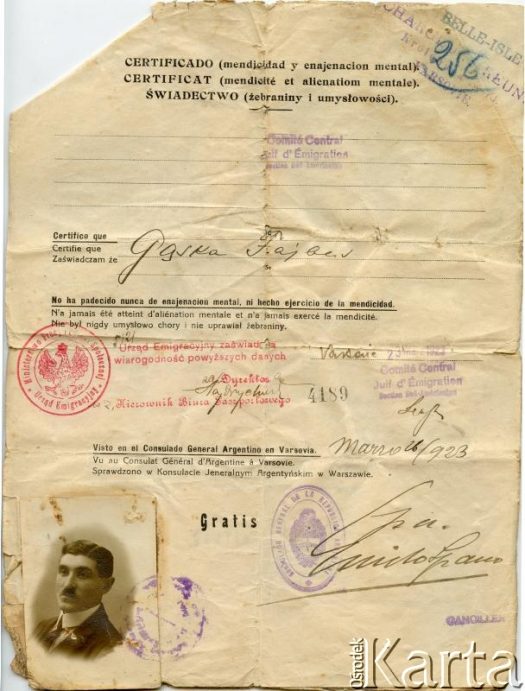 Dokument z kolekcji Reginy Gąski / Documento de la colección de Regina Gąska