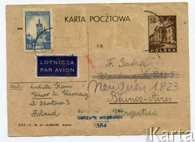 Dokument z kolekcji Reginy Gąski / Documento de la colección de Regina Gąska