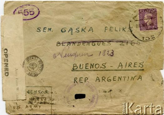 Dokument z kolekcji Reginy Gąski / Documento de la colección de Regina Gąska