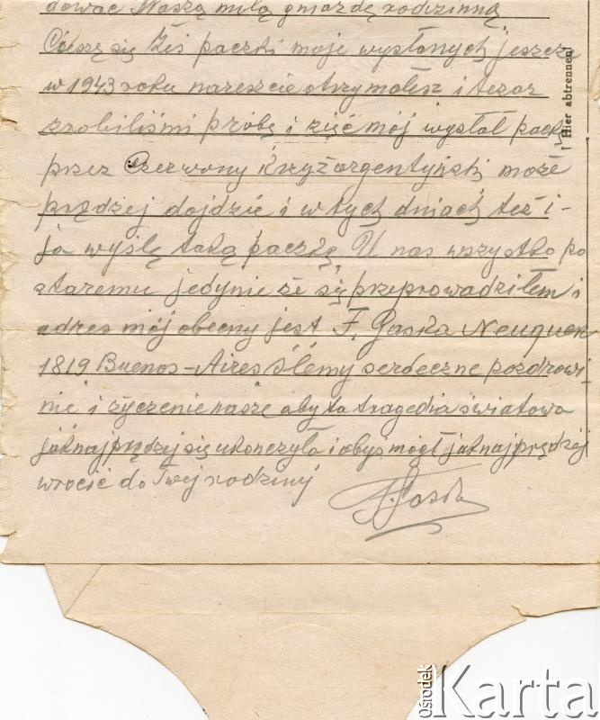 Dokument z kolekcji Reginy Gąski / Documento de la colección de Regina Gąska