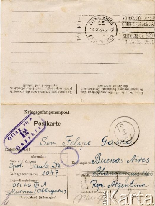 Dokument z kolekcji Reginy Gąski / Documento de la colección de Regina Gąska