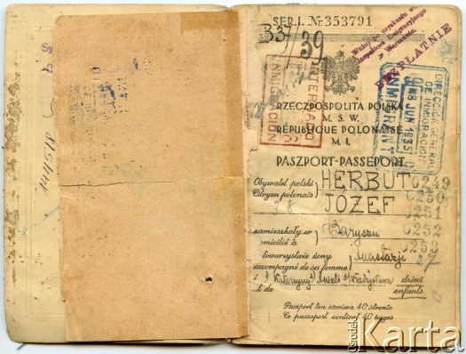 Dokument z kolekcji Władysława Herbuta / Documento de la colección de Władysław Herbut