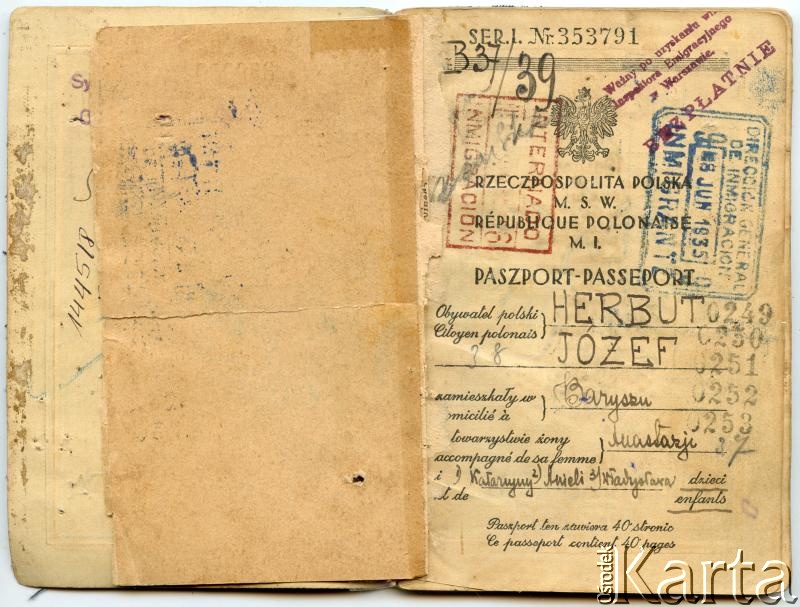 Dokument z kolekcji Władysława Herbuta / Documento de la colección de Władysław Herbut