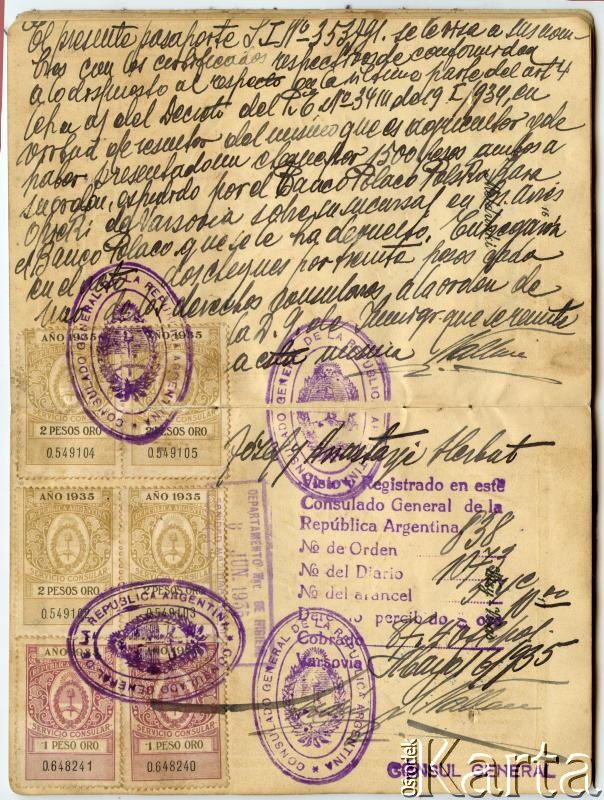 Dokument z kolekcji Władysława Herbuta / Documento de la colección de Władysław Herbut