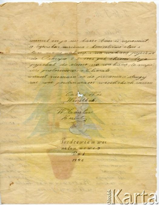 Dokument z kolekcji Władysława Herbuta / Documento de la colección de Władysław Herbut