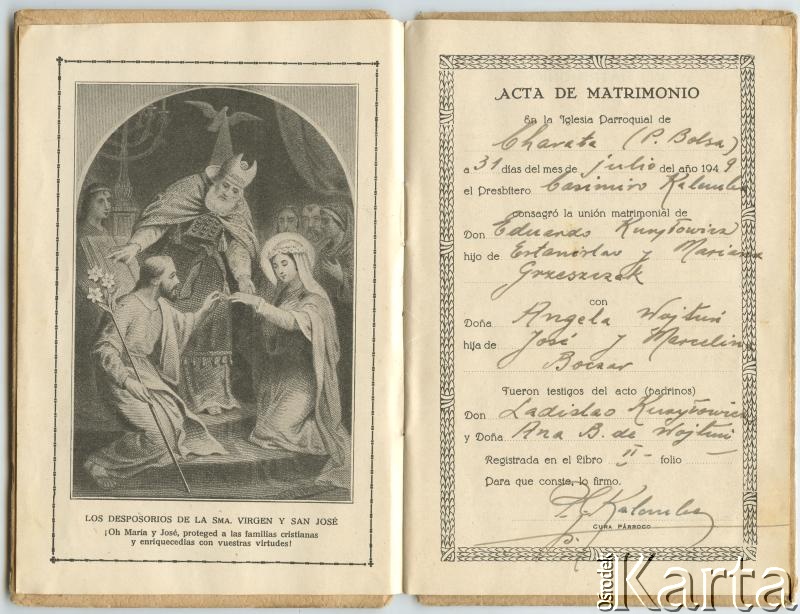 Dokument z kolekcji Leokadii Kuryłowicz / Documento de la colección de Leokadia Kuryłowicz