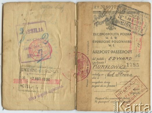 Dokument z kolekcji Leokadii Kuryłowicz / Documento de la colección de Leokadia Kuryłowicz