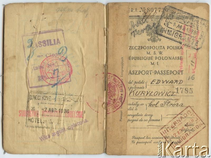 Dokument z kolekcji Leokadii Kuryłowicz / Documento de la colección de Leokadia Kuryłowicz