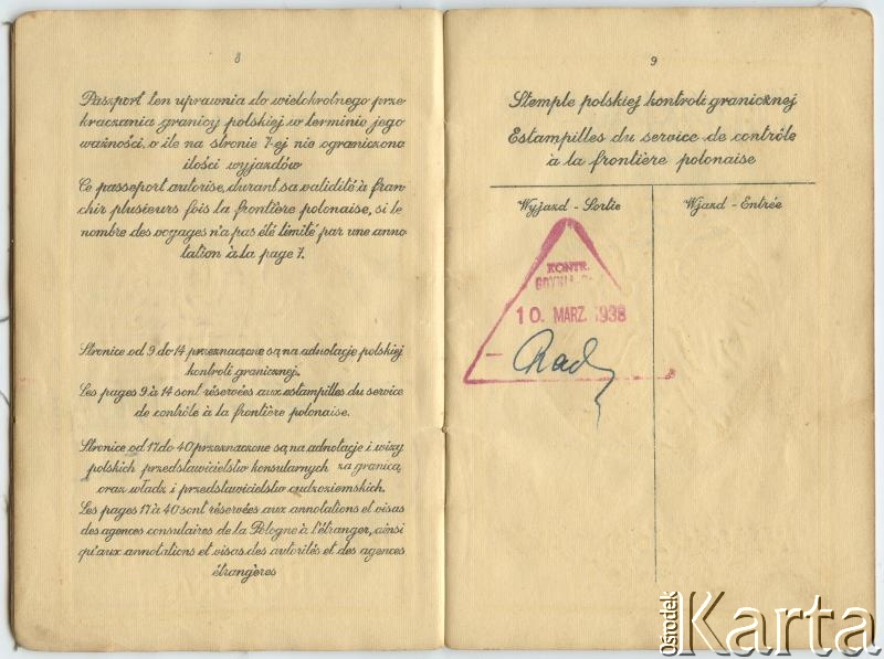 Dokument z kolekcji Leokadii Kuryłowicz / Documento de la colección de Leokadia Kuryłowicz