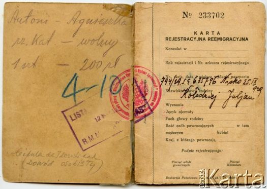 Dokument z kolekcji Alfredo Kołodzieja / Documento de la colección de Alfredo Kołodziej