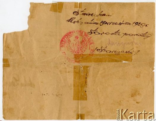 Dokument z kolekcji Alfredo Kołodzieja / Documento de la colección de Alfredo Kołodziej