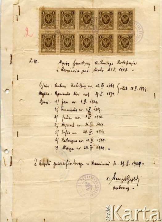 Dokument z kolekcji Alfredo Kołodzieja / Documento de la colección de Alfredo Kołodziej