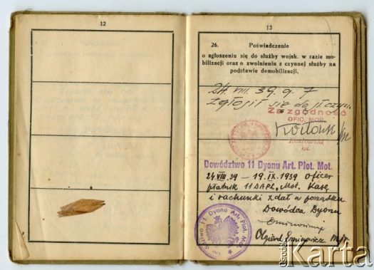 Dokument z kolekcji Anny Jeżewskiej / Documento de la colección de Anna Jeżewska