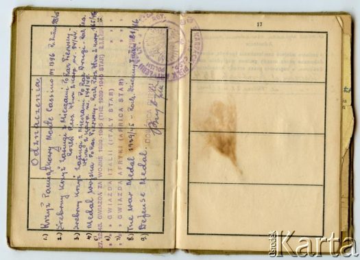 Dokument z kolekcji Anny Jeżewskiej / Documento de la colección de Anna Jeżewska