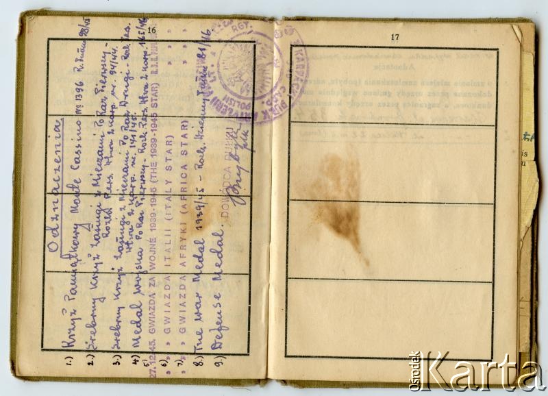 Dokument z kolekcji Anny Jeżewskiej / Documento de la colección de Anna Jeżewska