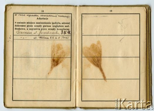 Dokument z kolekcji Anny Jeżewskiej / Documento de la colección de Anna Jeżewska