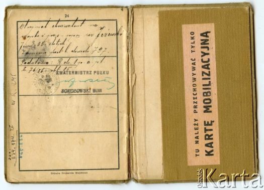 Dokument z kolekcji Anny Jeżewskiej / Documento de la colección de Anna Jeżewska