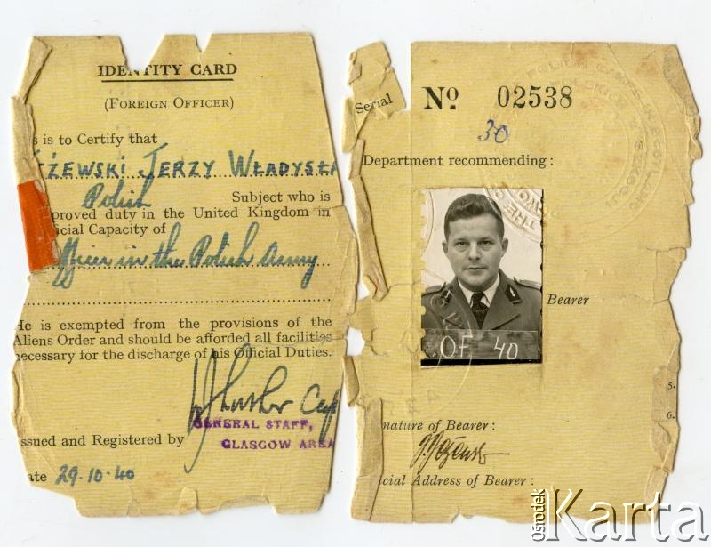 Dokument z kolekcji Anny Jeżewskiej / Documento de la colección de Anna Jeżewska