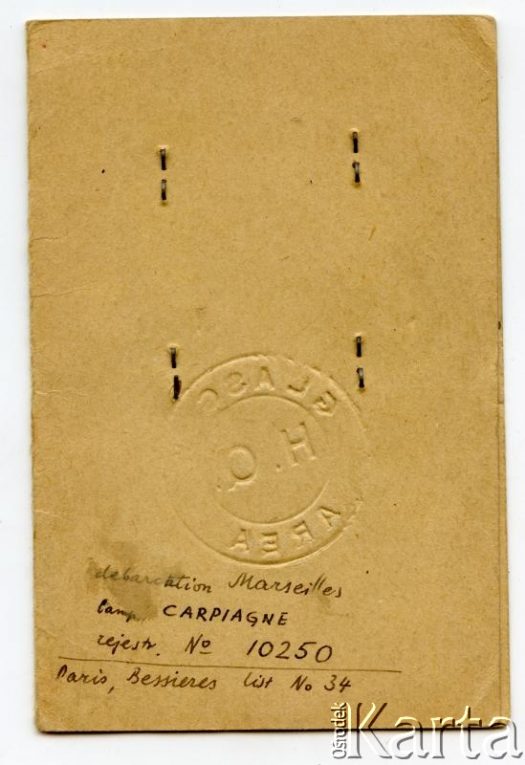 Dokument z kolekcji Anny Jeżewskiej / Documento de la colección de Anna Jeżewska