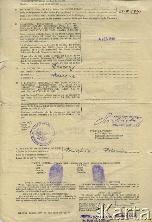 Dokument z kolekcji Ricardo Kruszewskiego / Documento de la colección de Ricardo Kruszewski