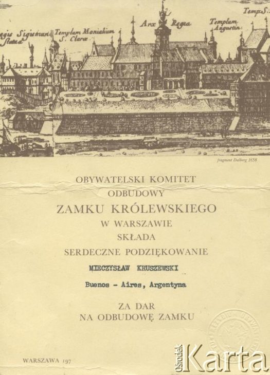 Dokument z kolekcji Ricardo Kruszewskiego / Documento de la colección de Ricardo Kruszewski