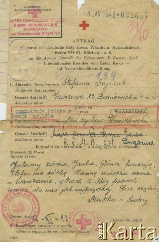 Dokument z kolekcji Ricardo Kruszewskiego / Documento de la colección de Ricardo Kruszewski