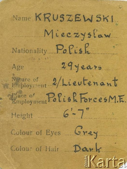 Dokument z kolekcji Ricardo Kruszewskiego / Documento de la colección de Ricardo Kruszewski