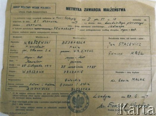 Dokument z kolekcji Ricardo Kruszewskiego / Documento de la colección de Ricardo Kruszewski